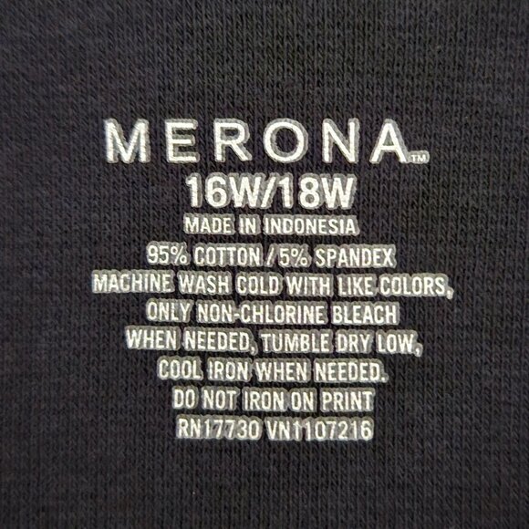Merona Black Collared 3/4 Sleeve Women's Top - 16W/18W - Picture 5 of 6